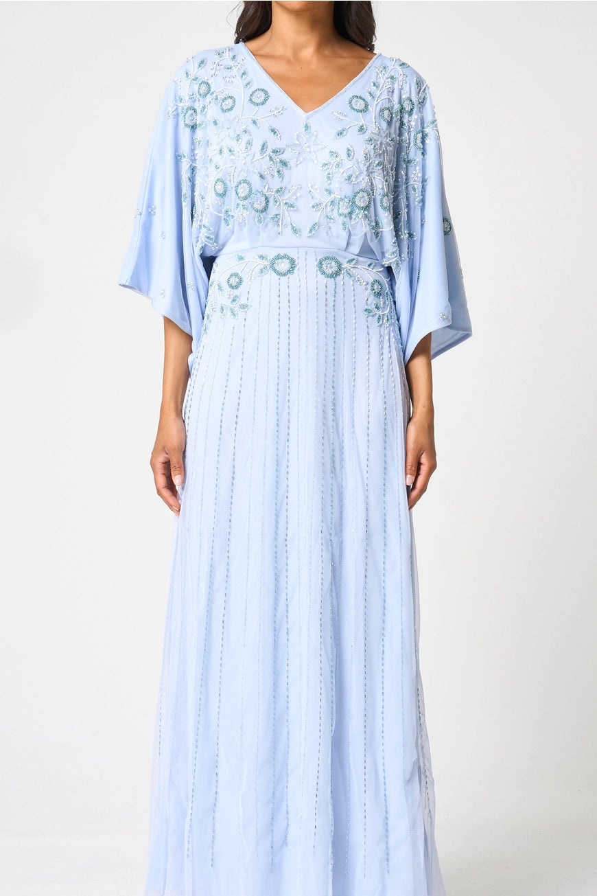 Frock & Frill Airlie Blue Embellished Maxi Dress