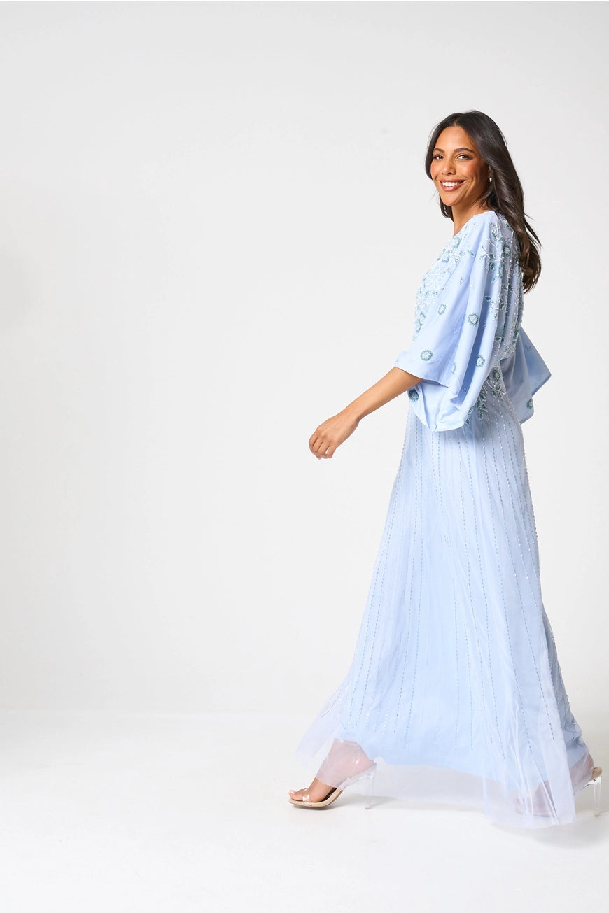 Frock & Frill Airlie Blue Embellished Maxi Dress