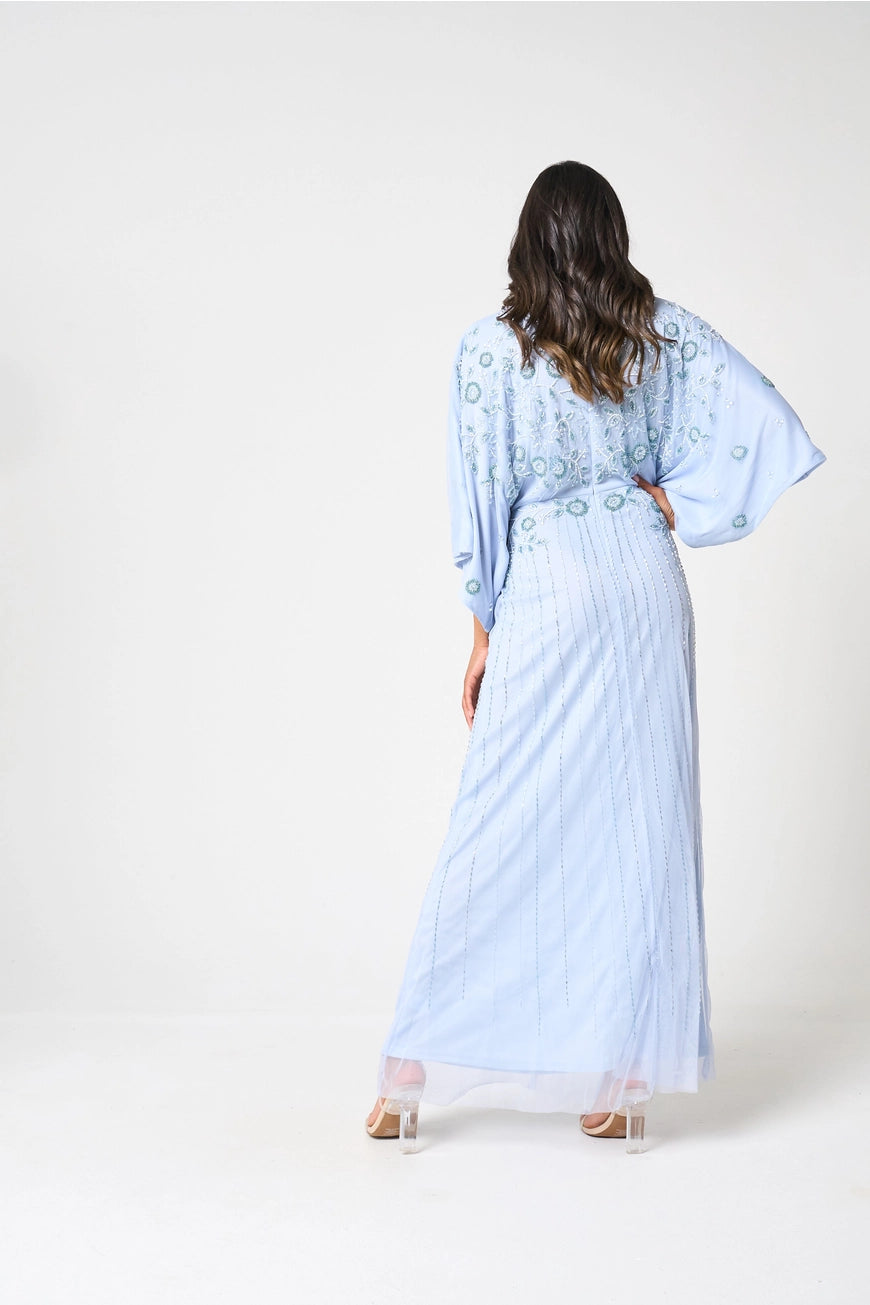 Frock & Frill Airlie Blue Embellished Maxi Dress