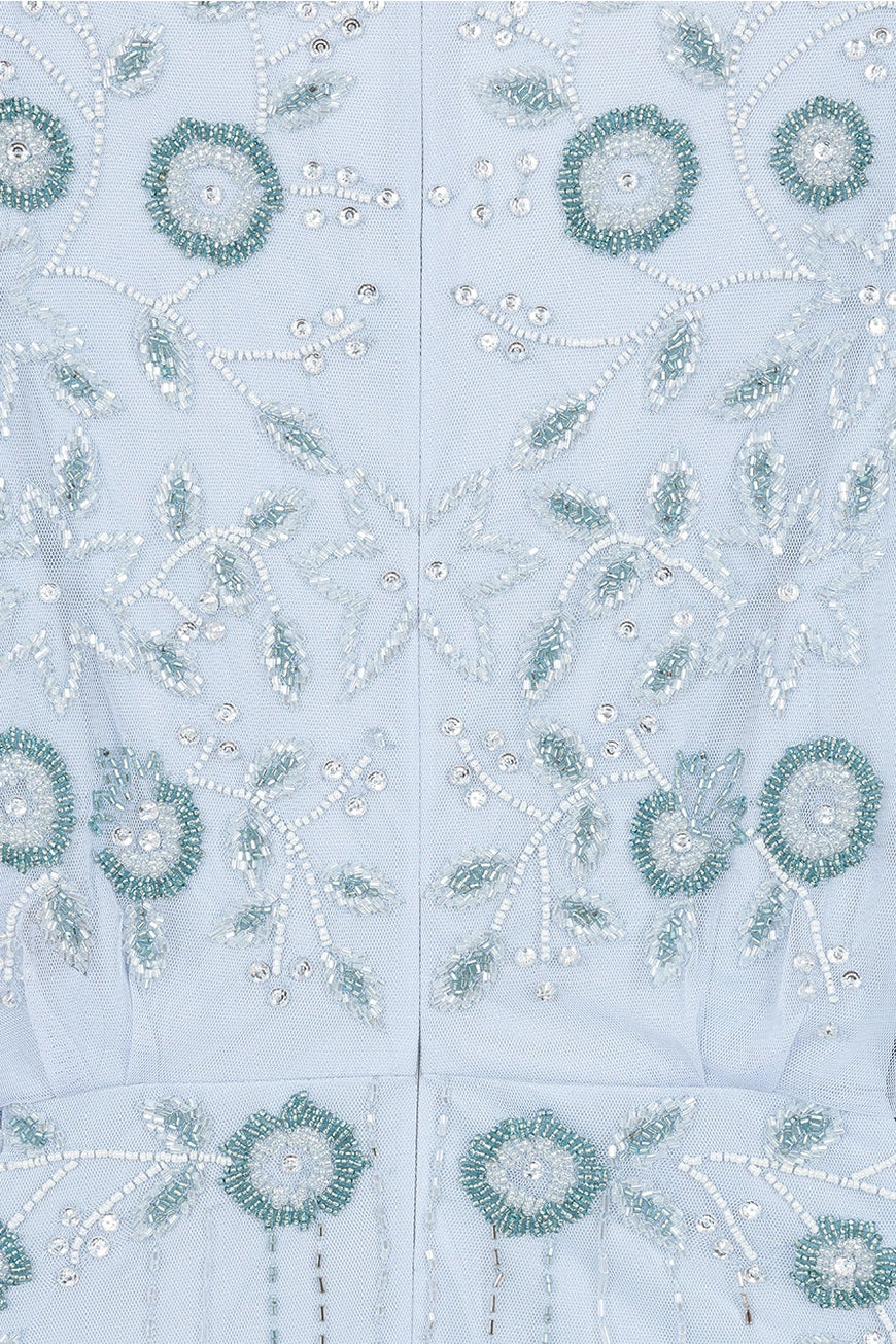 Frock & Frill Airlie Blue Embellished Maxi Dress