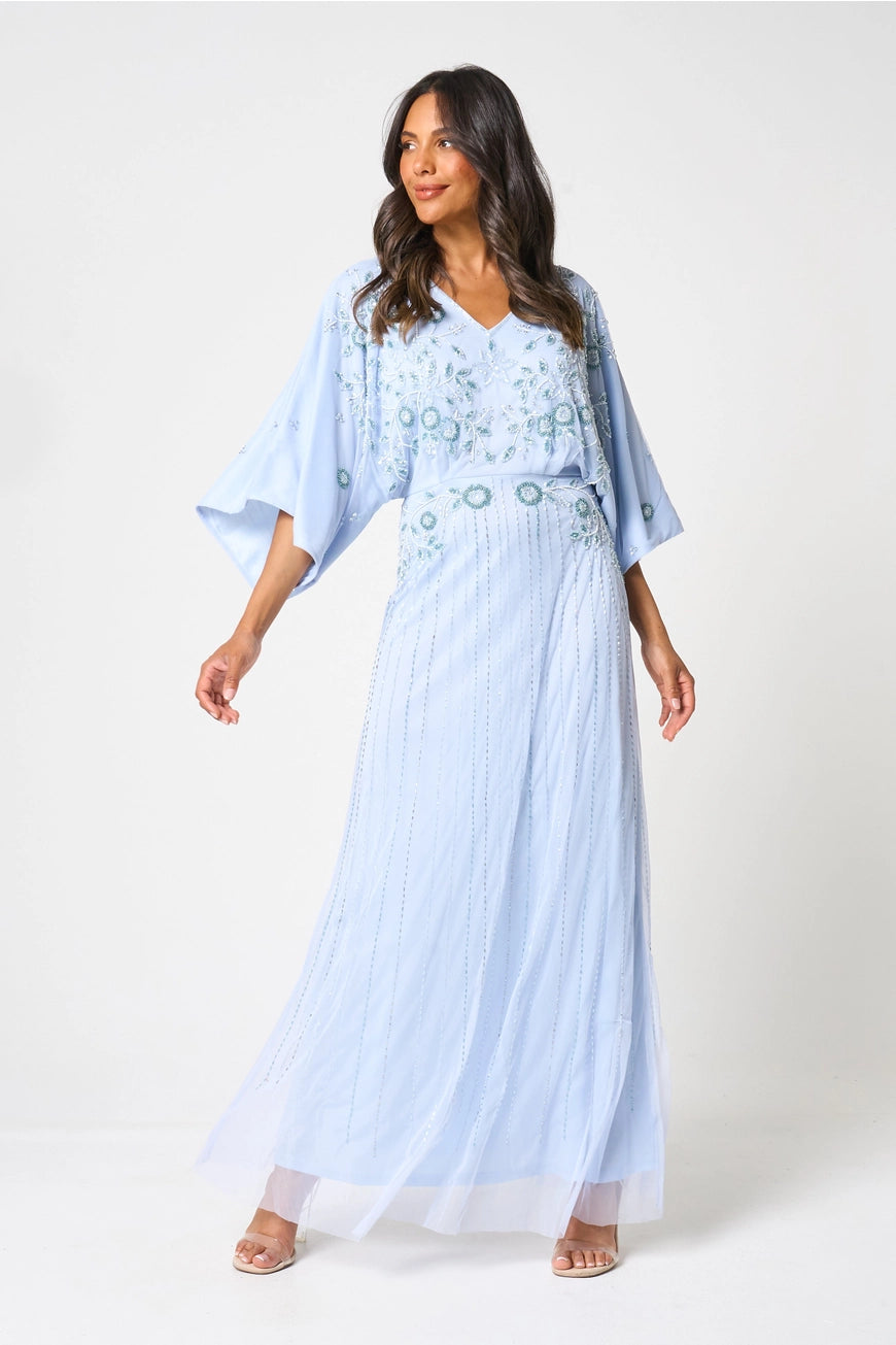 Frock & Frill Airlie Blue Embellished Maxi Dress