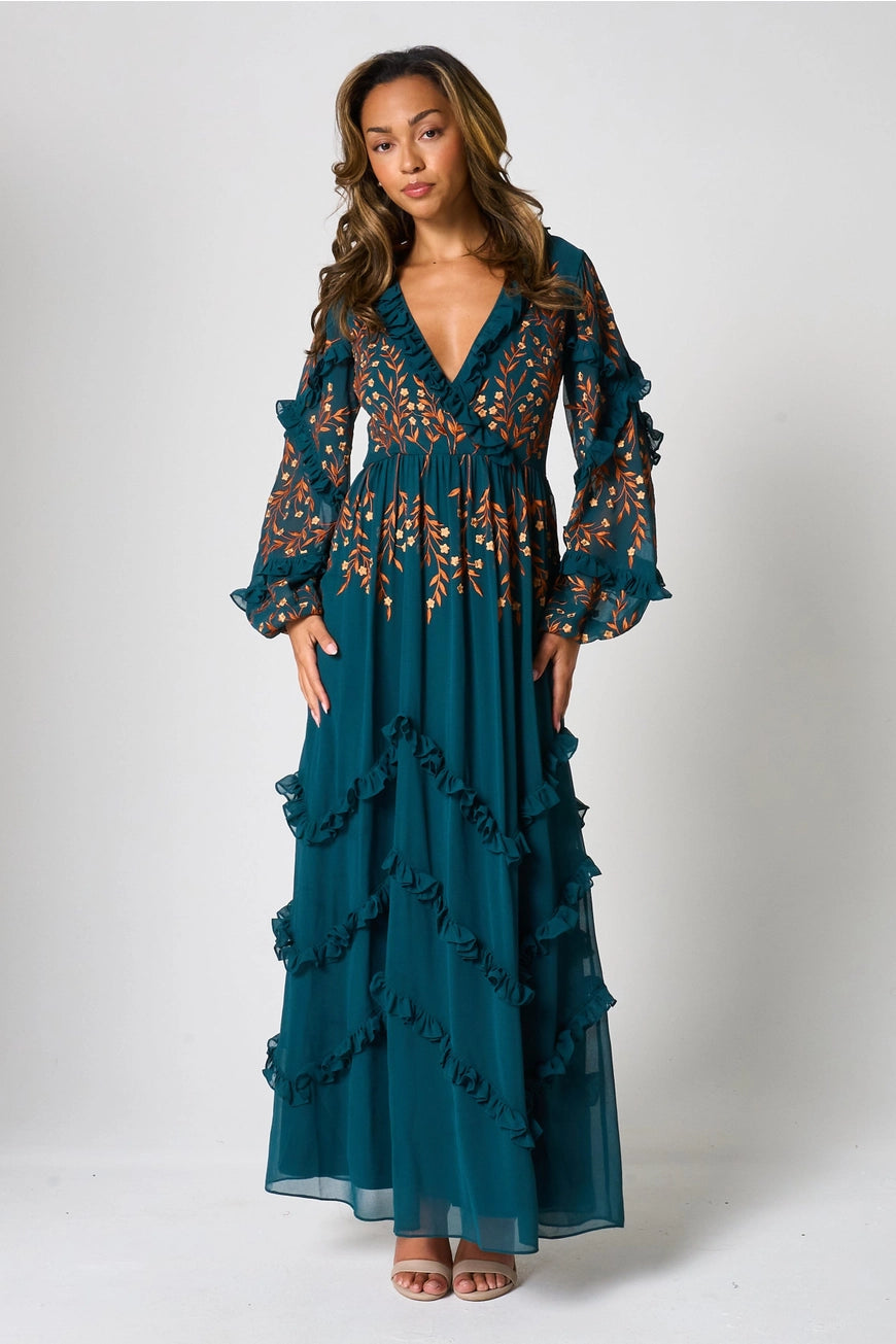 frock-and-frill-fearne-green-embroidered-maxi-dress
