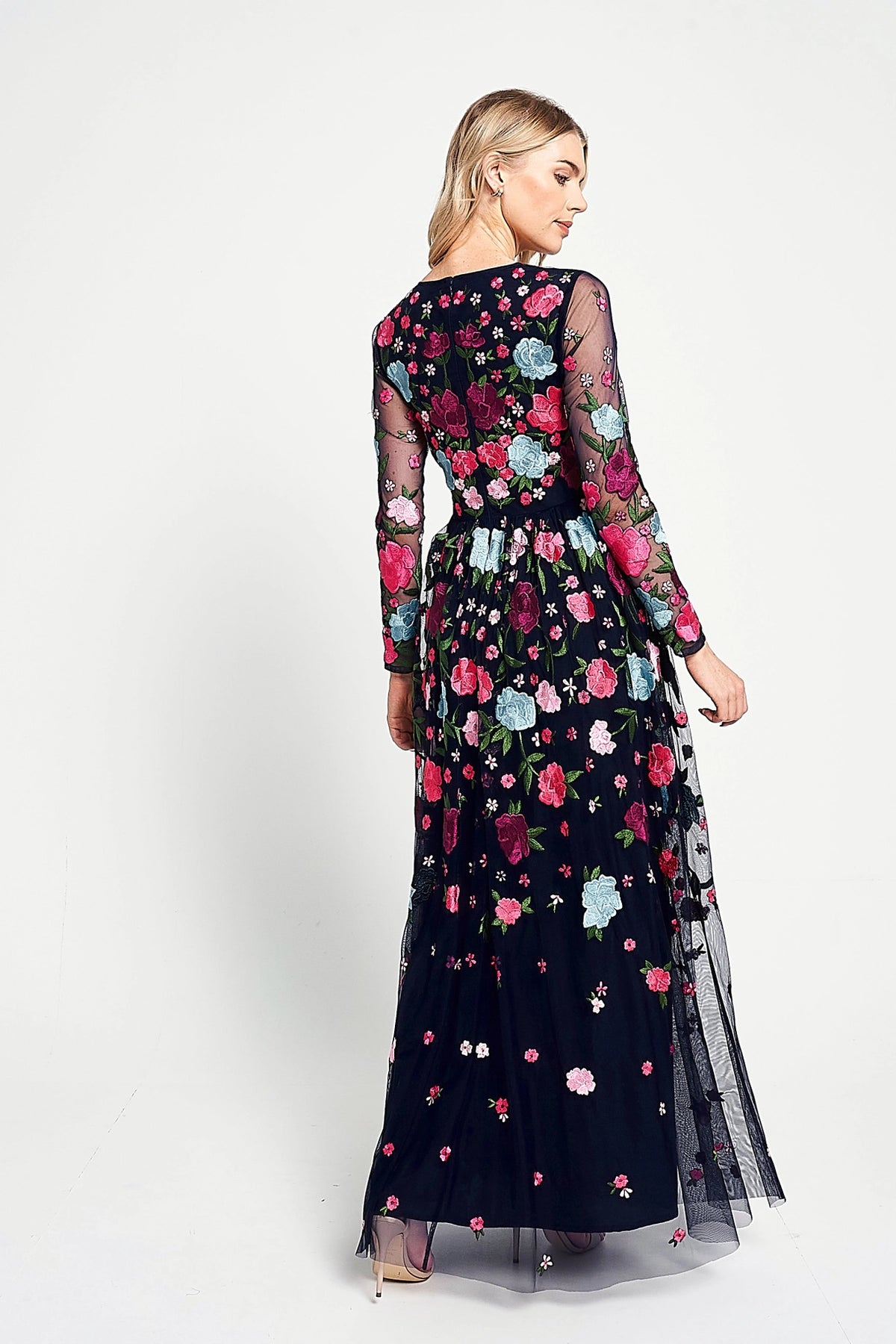 Frock & Frill Iris Navy Floral Embroidered Maxi Dress Love My Apparel Frock & Frill Iris Navy Floral Embroidered Maxi Dress Love My Apparel