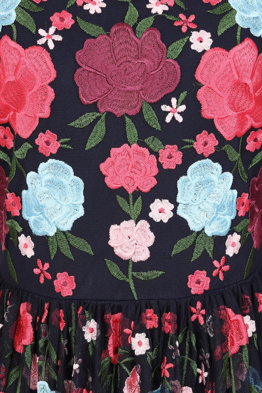 Frock & Frill Iris Navy Floral Embroidered Maxi Dress Love My Apparel Frock & Frill Iris Navy Floral Embroidered Maxi Dress Love My Apparel