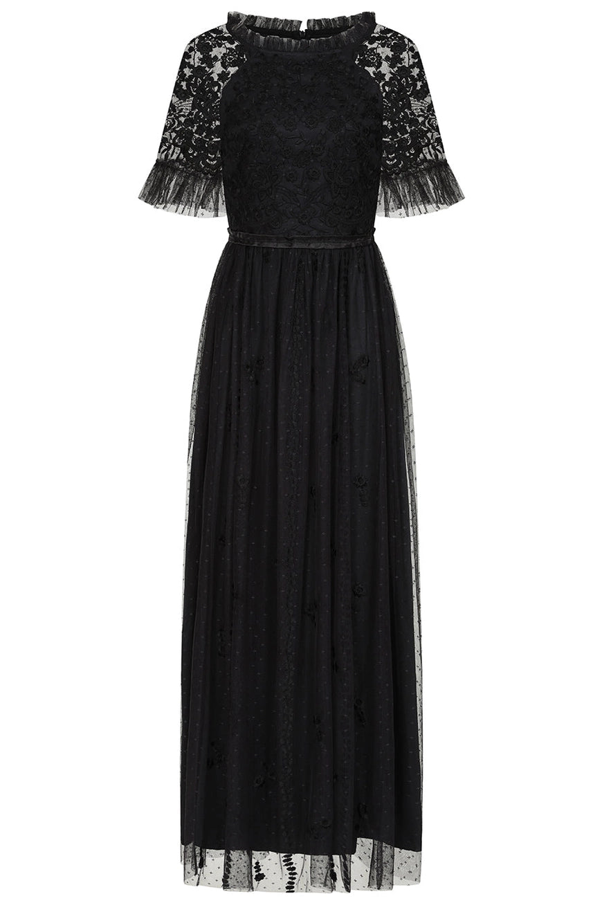 Frock & Frill Sinead Black Lace Maxi Dress