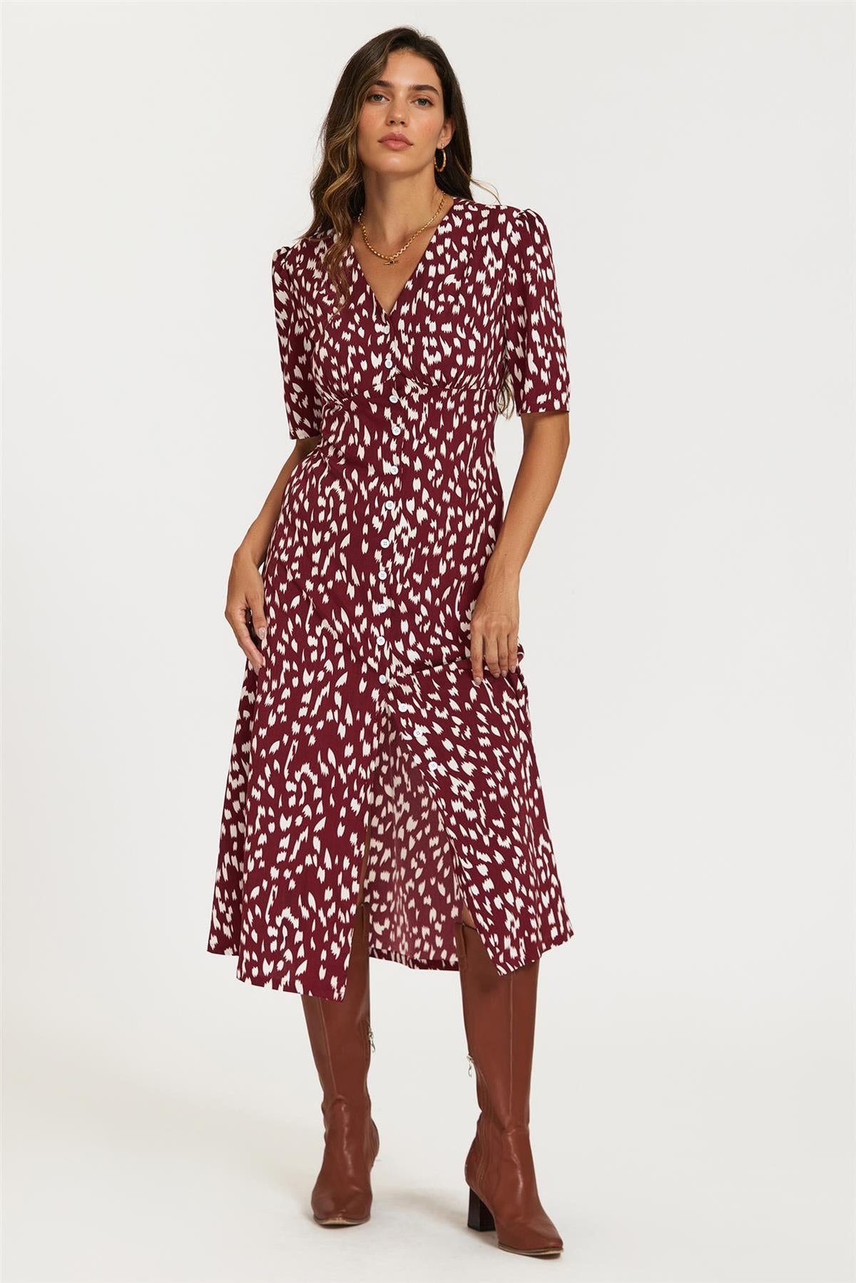 fs-collection-burgundy-print-midi-dress