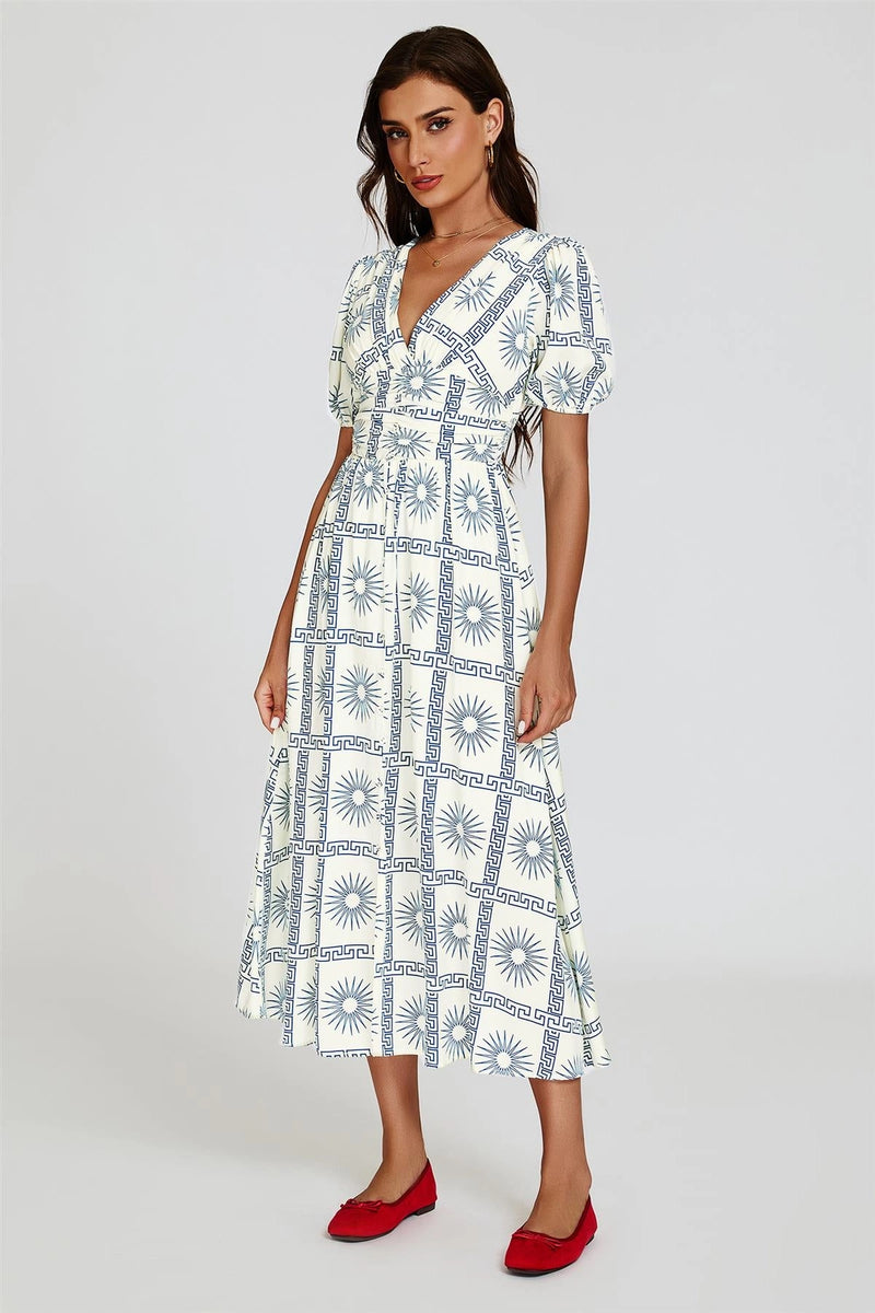 fs-collection-cream-blue-geo-sun-print-midi-dress