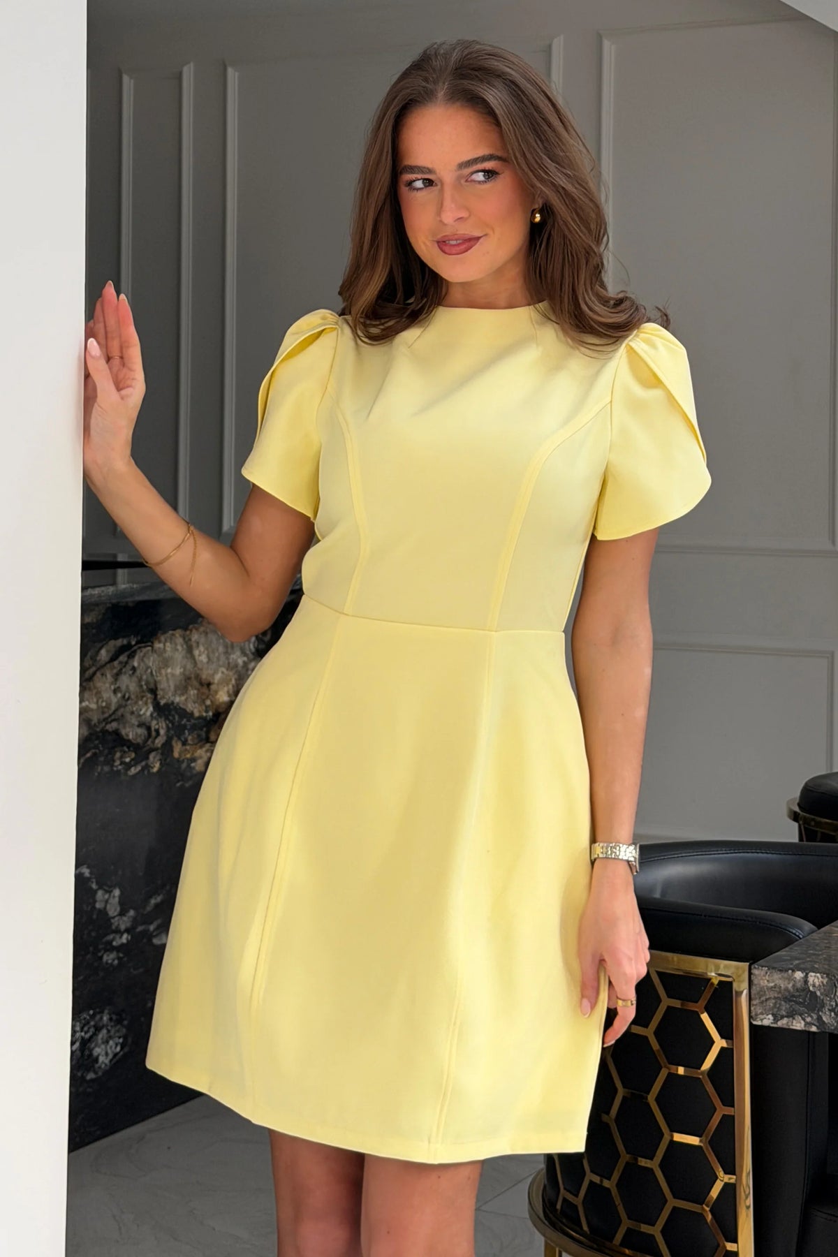 Girl In Mind Ami Tulip Yellow Mini Dress