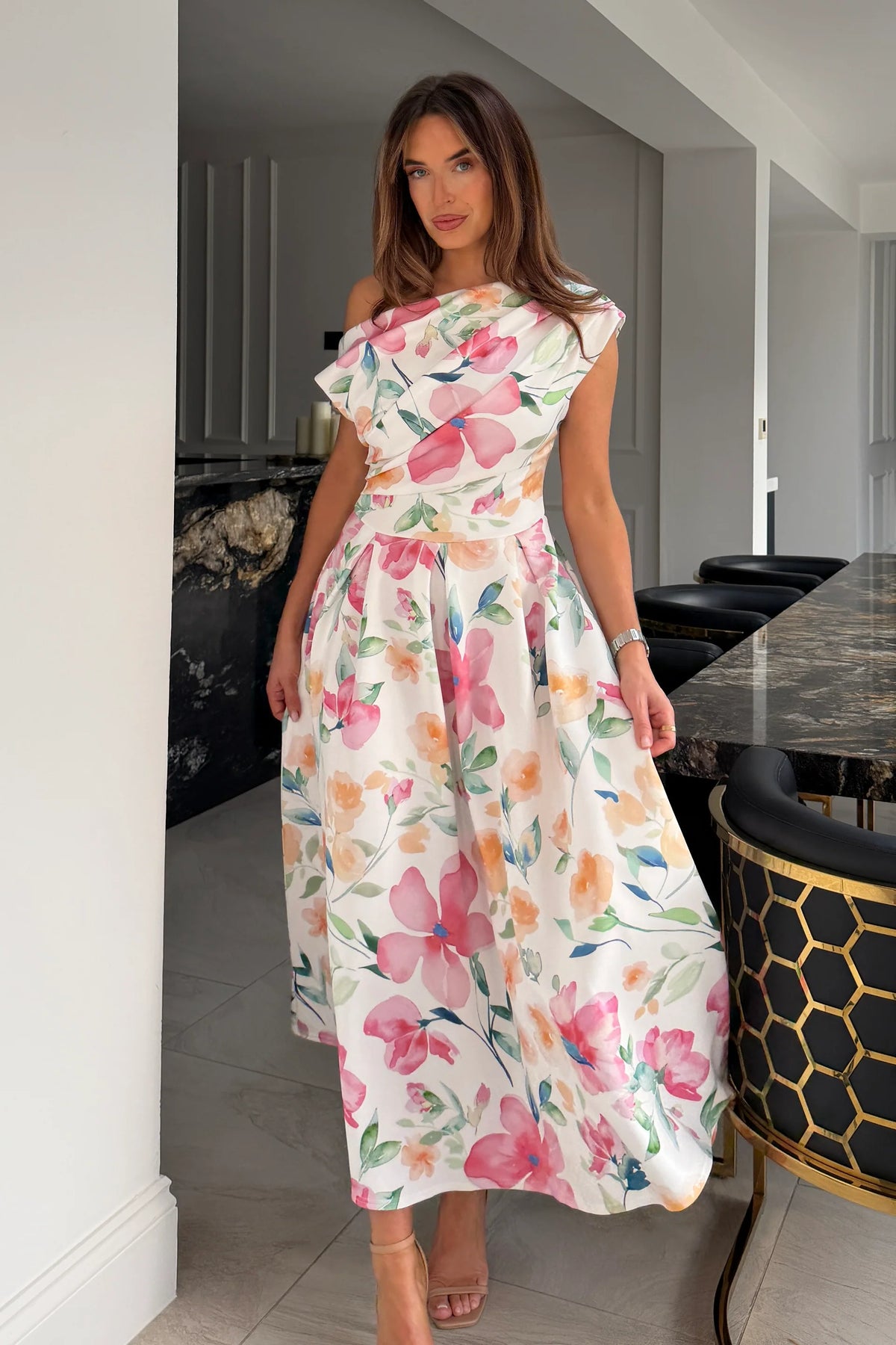 floral asymmetric dress Floral Asymmetrical Cami Dress
