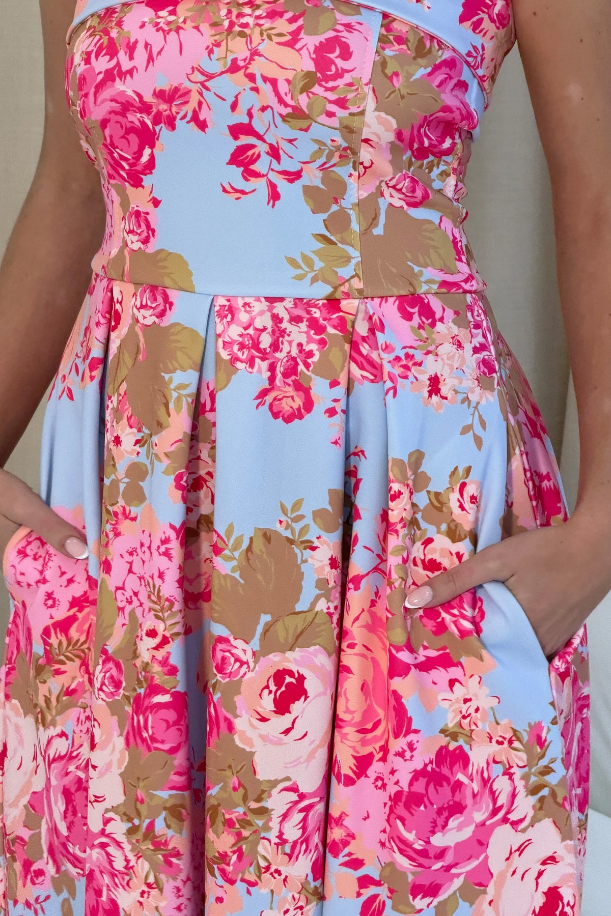 Girl In Mind Danni Strapless Bandeau Floral Dress