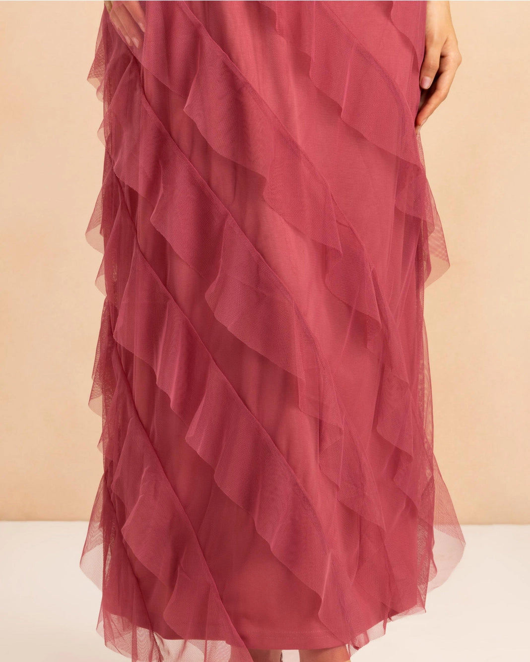 Lace & Beads Carpathia Orchid Ruffle Maxi Dress