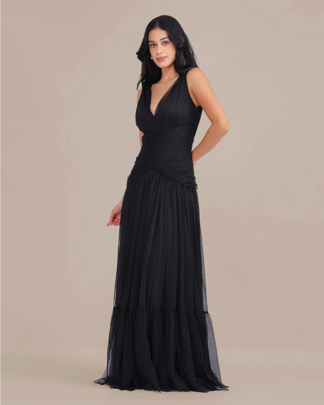 Lace & Beads Elsie Black Maxi Dress