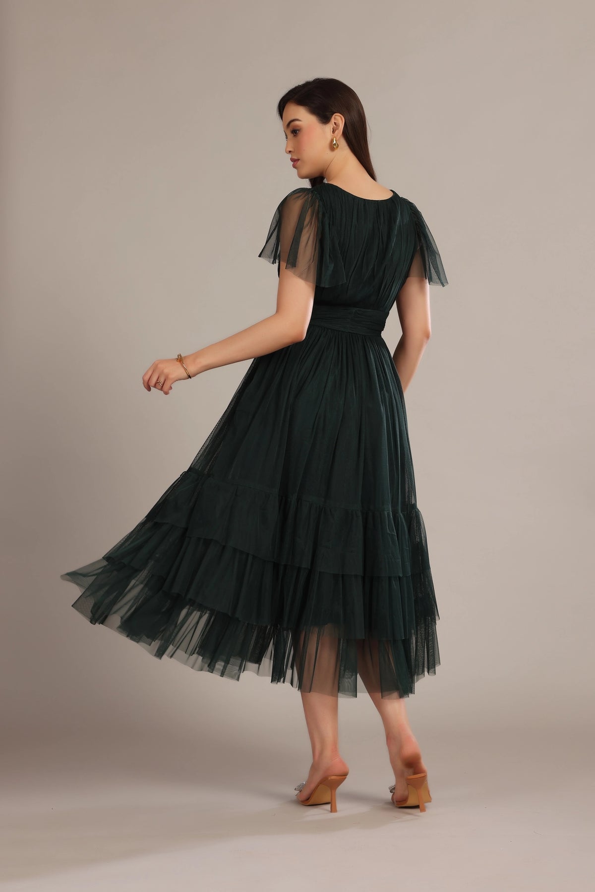 Lace & Beads Madison Forest Green Tulle Midi Dress Love My Apparel Lace & Beads Madison Forest Green Tulle Midi Dress Love My Apparel