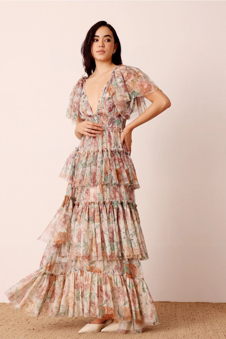 Lace & Beads Jasmine Mocha Brown Tulle Dress Love My Apparel Lace & Beads Jasmine Mocha Brown Tulle Dress Love My Apparel
