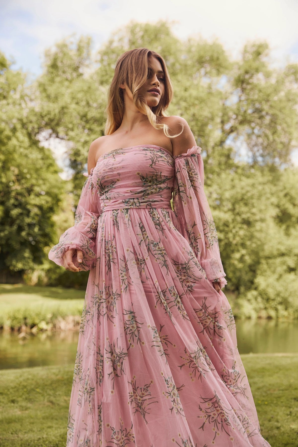 Lace & Beads Lana Light Pink Tulle Maxi Dress – Love My Apparel