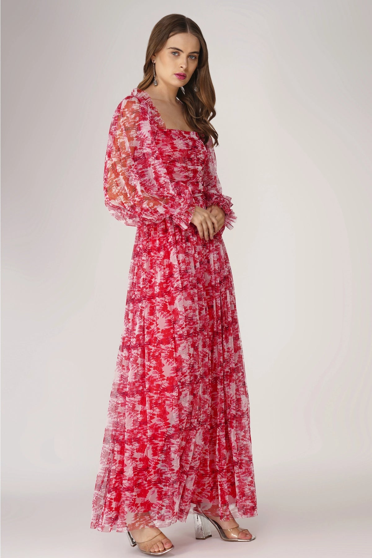 Lace & Beads Lana Red Floral Tulle Maxi Dress Love My Apparel Lace & Beads Lana Red Floral Tulle Maxi Dress Love My Apparel