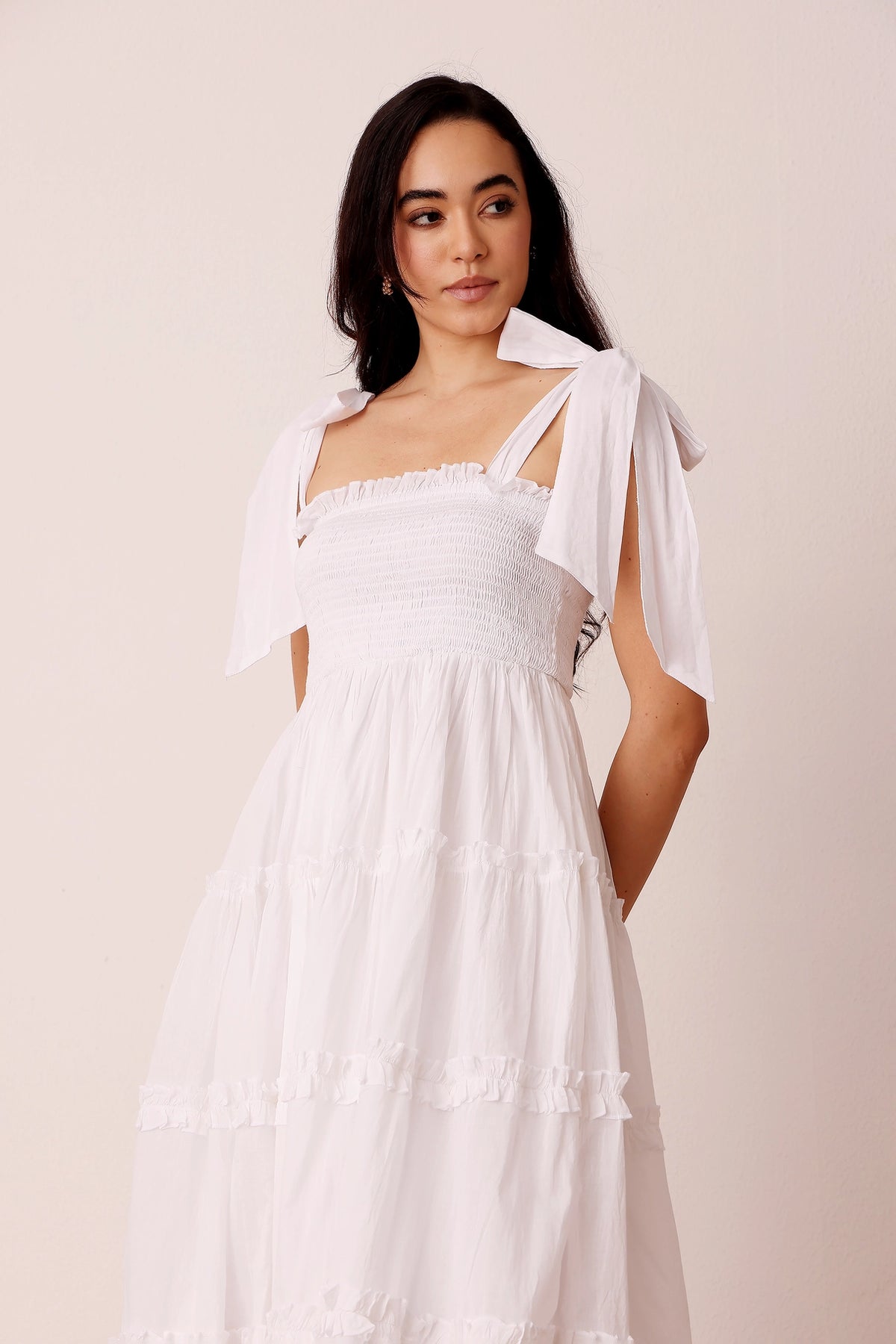 Lace & Beads Louise Cotton White Sun Dress