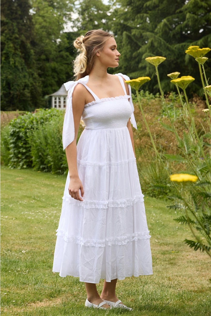 Lace & Beads Louise Cotton White Sun Dress Love My Apparel Lace & Beads Louise Cotton White Sun Dress Love My Apparel