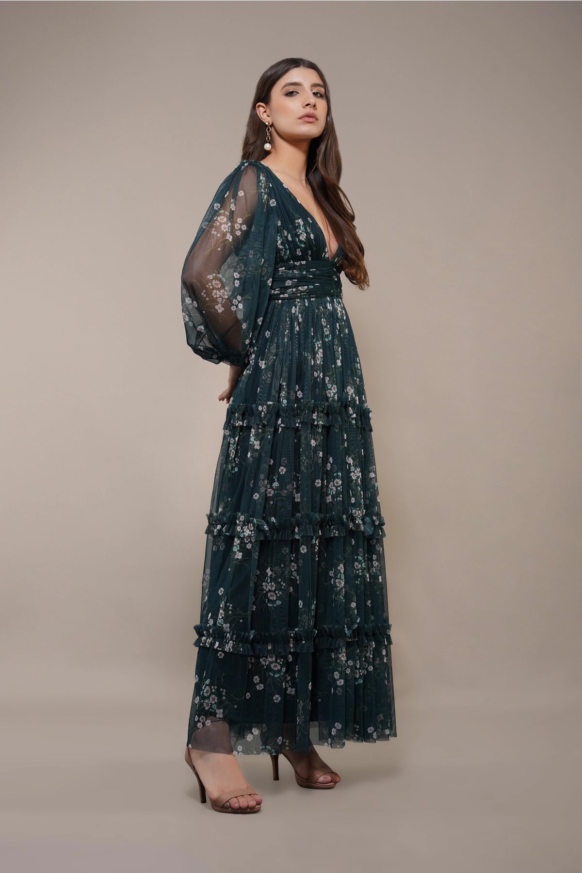 Lace & Beads Lydia Emerald Green Floral Tulle Maxi Dress Love My Apparel Lace & Beads Lydia Emerald Green Floral Tulle Maxi Dress Love My Apparel