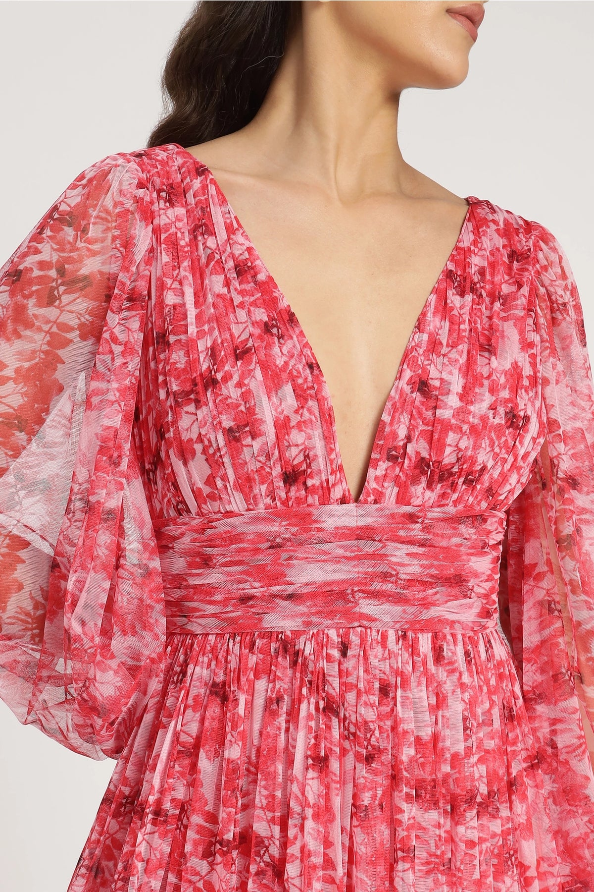 lydia floral maxi dress Lydia Floral Embroidered Tie Neck Maxi Dress, Beige M