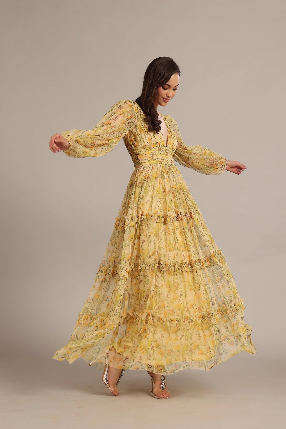 Lace & Beads Lydia Maxi Yellow Floral Dress Love My Apparel Lace & Beads Lydia Maxi Yellow Floral Dress Love My Apparel