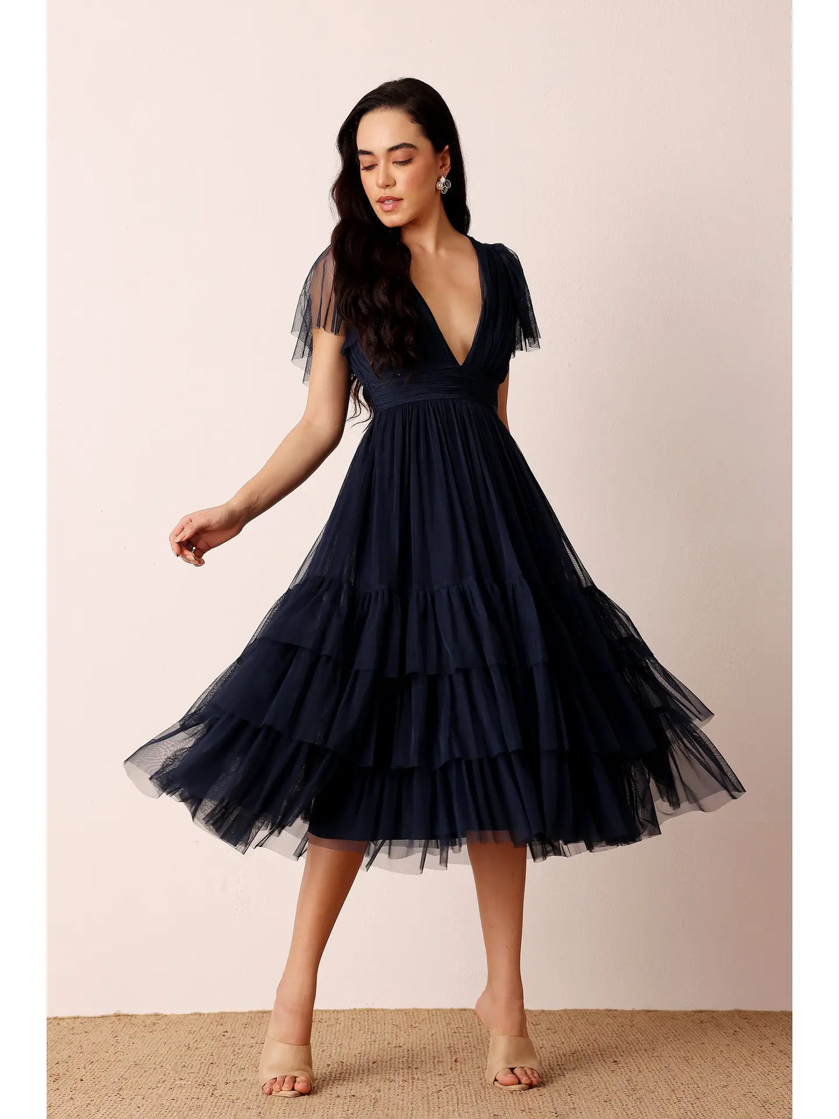 Lace & Beads Madison Navy Blue Tulle Midi Dress Love My Apparel Lace & Beads Madison Navy Blue Tulle Midi Dress Love My Apparel