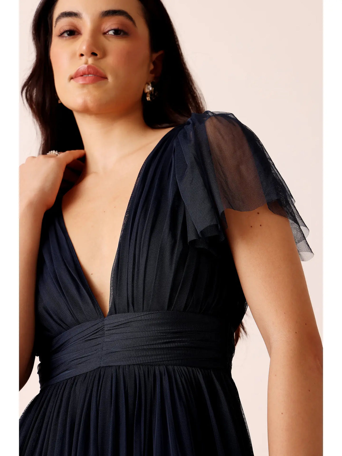 Lace & Beads Madison Navy Blue Tulle Midi Dress – Love My Apparel