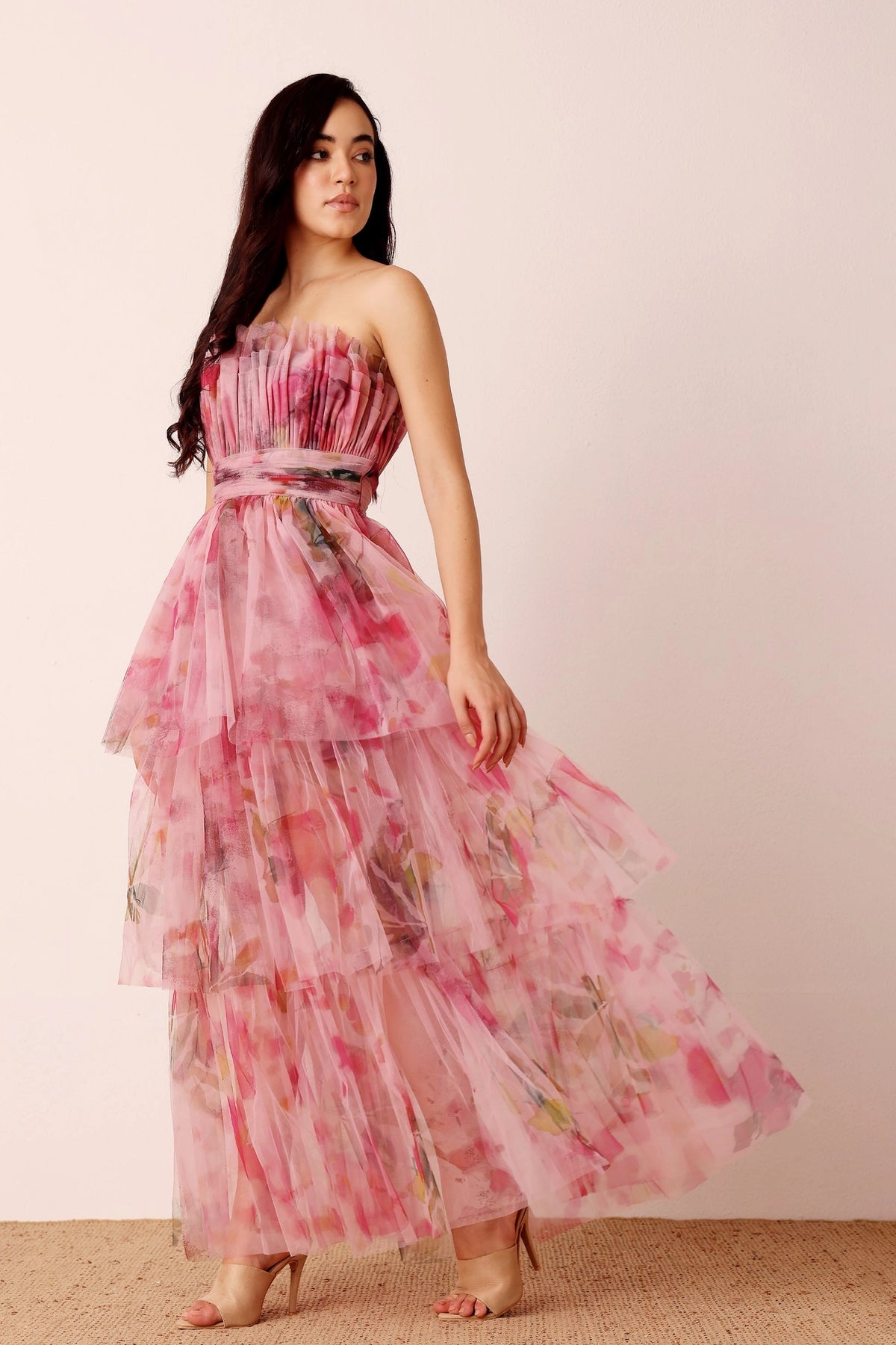 Beads Lace Tulle Maxi Dress Lace Beads Natalia Tulle Bandeau Pink Purple Floral Maxi Dress Beads Lace Tulle Maxi Dress Lace Beads Natalia Tulle Bandeau Pink Purple Floral Maxi Dress
