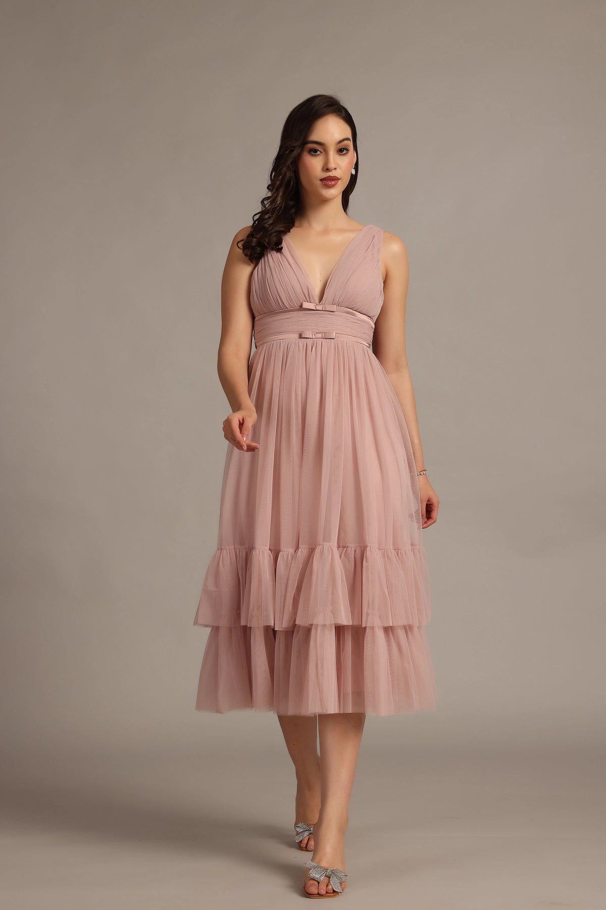 Lace & Beads Nymeria Soft Pink Midi Tulle Dress Love My Apparel Lace & Beads Nymeria Soft Pink Midi Tulle Dress Love My Apparel