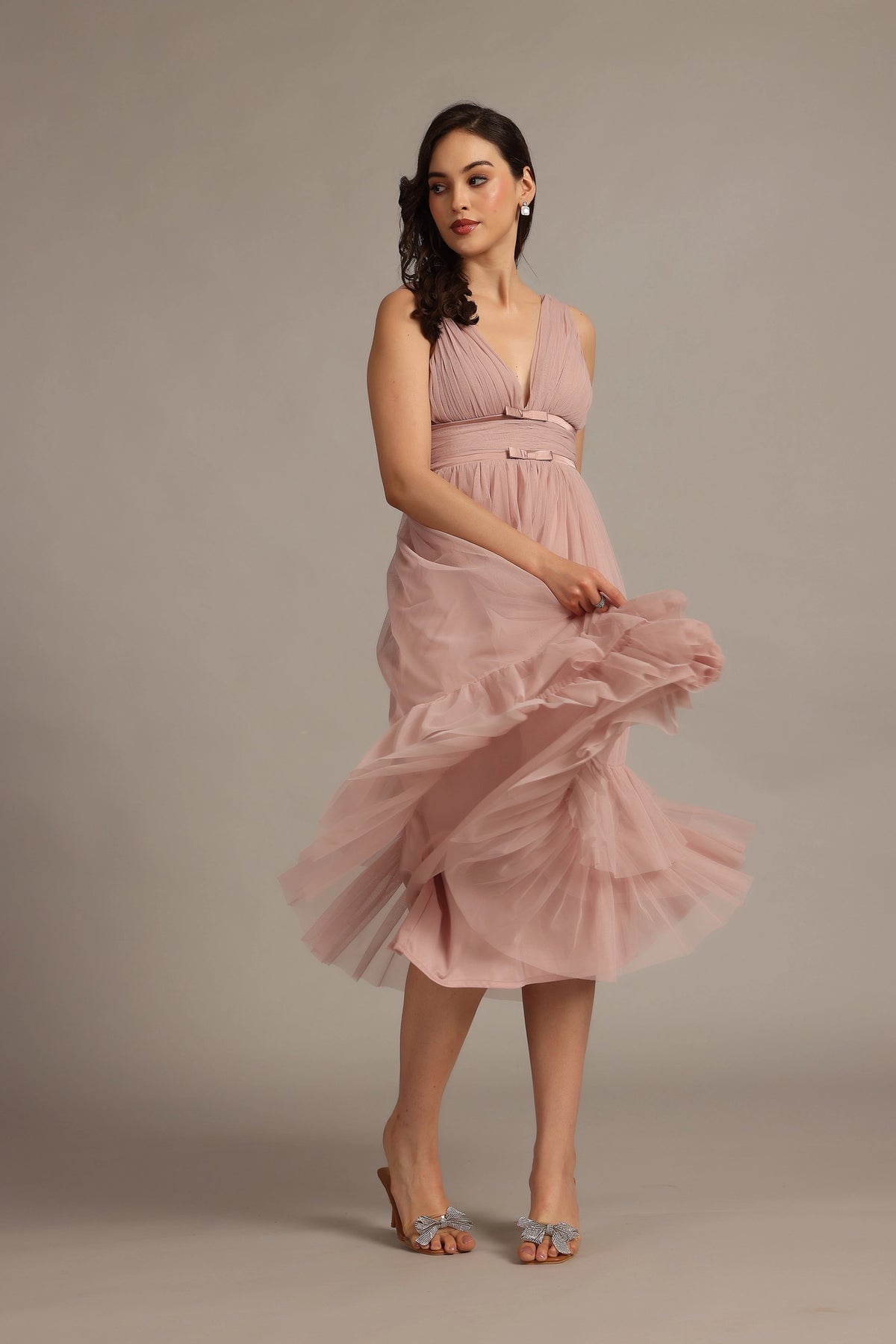Lace & Beads Nymeria Soft Pink Midi Tulle Dress Love My Apparel Lace & Beads Nymeria Soft Pink Midi Tulle Dress Love My Apparel
