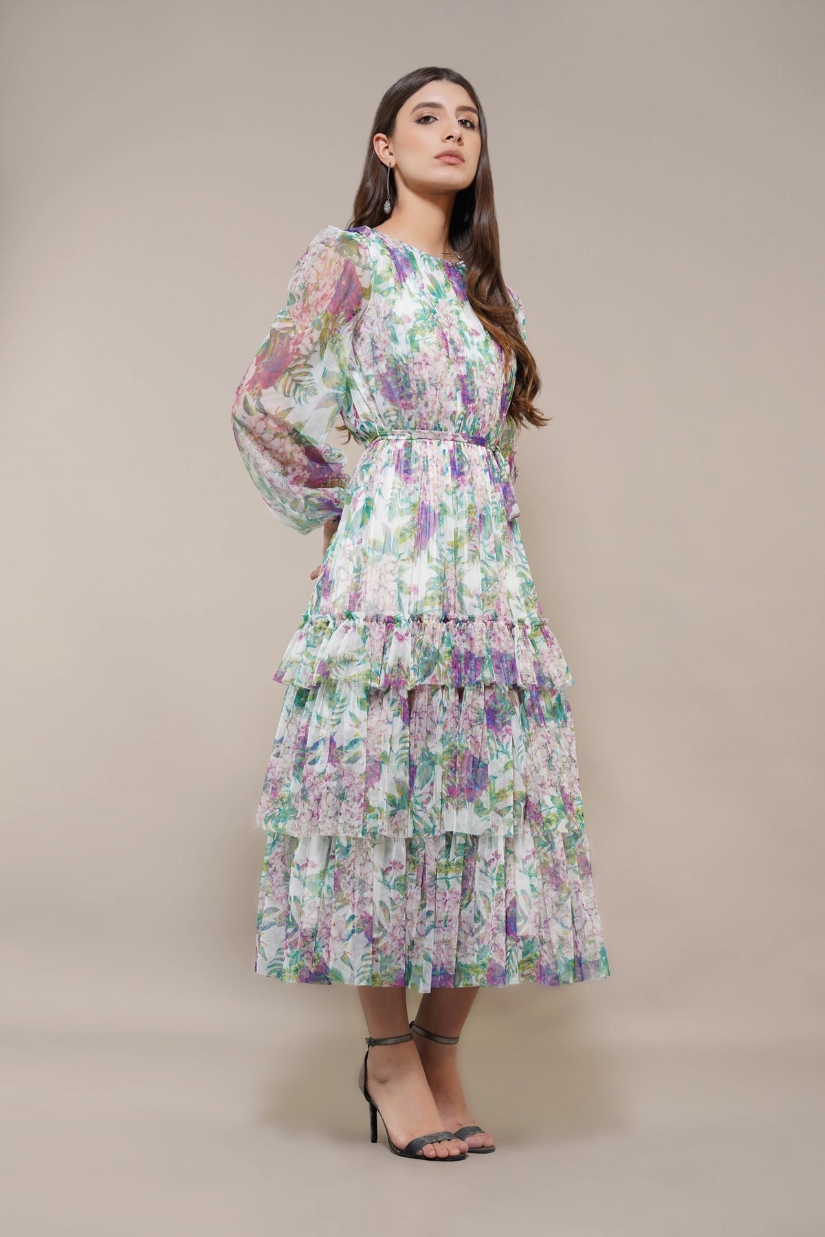 Lace & Beads Rebecca Green And Purple Floral Midi Dress Love My Apparel Lace & Beads Rebecca Green And Purple Floral Midi Dress Love My Apparel
