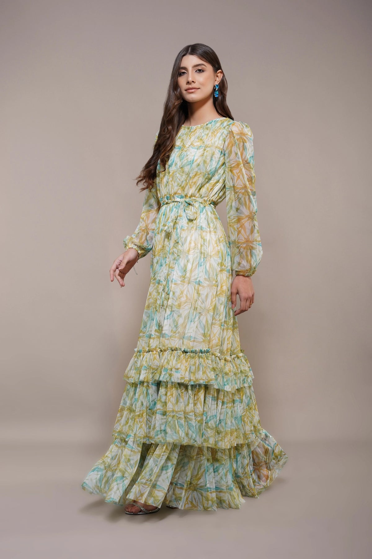 Lace & Beads Rebecca Green And Yellow Floral Maxi Dress Love My Apparel Lace & Beads Rebecca Green And Yellow Floral Maxi Dress Love My Apparel