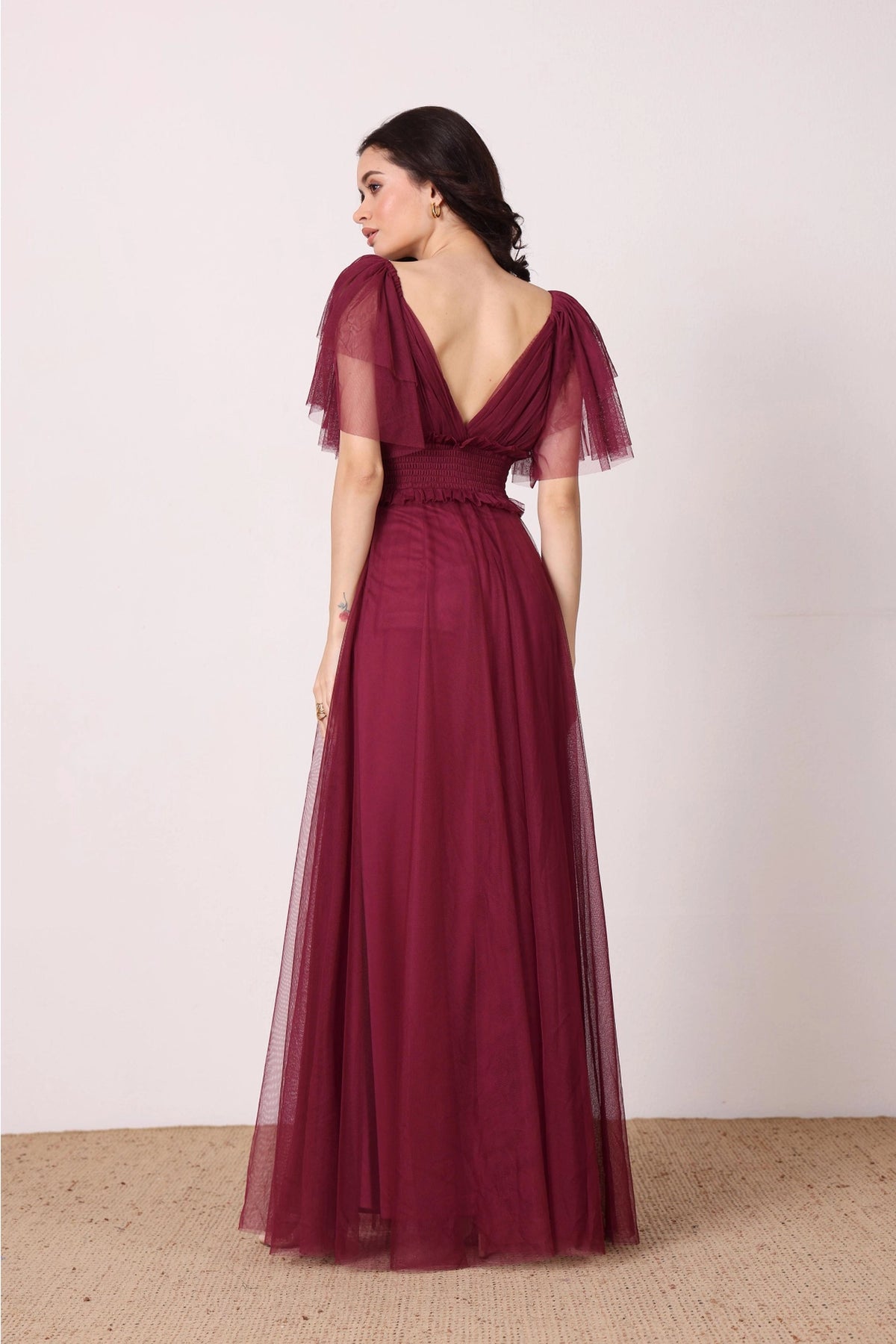 Lace & Beads Shelby Fig Maxi Dress