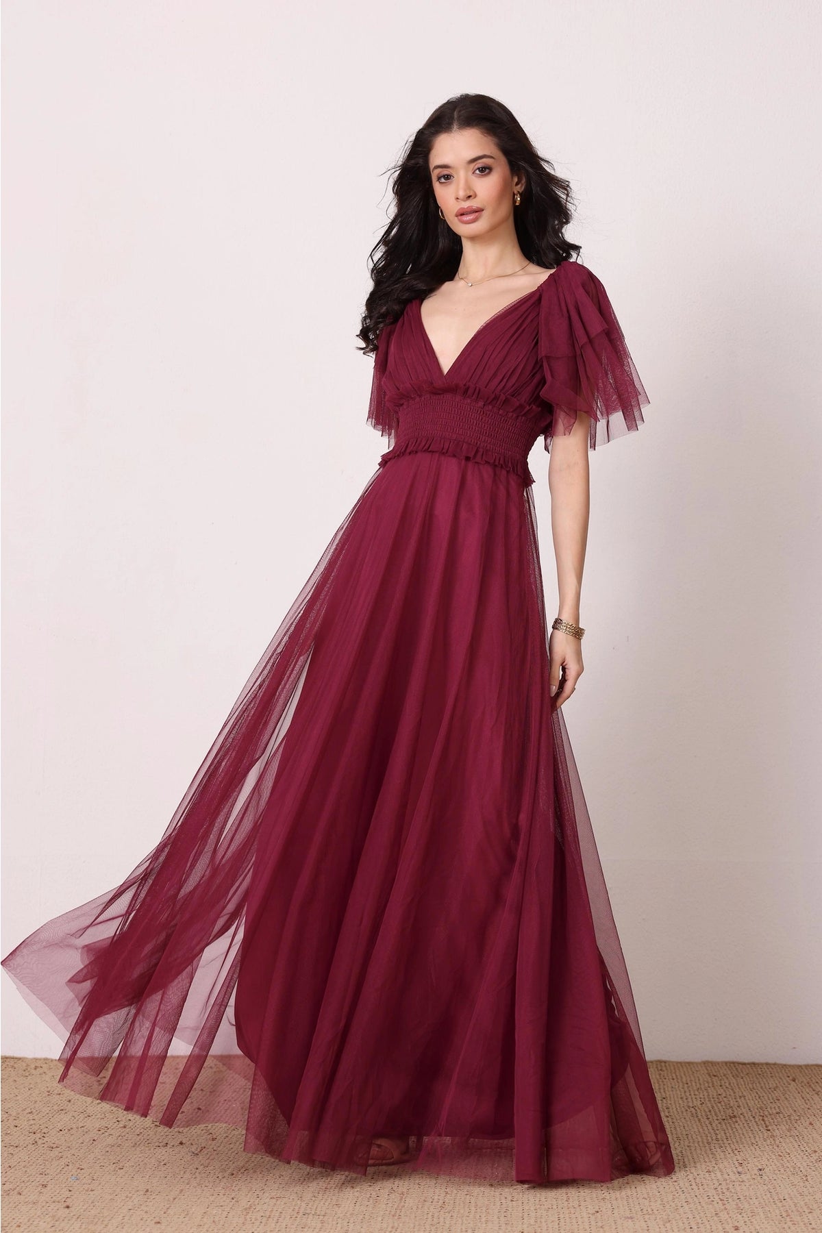 Lace & Beads Shelby Fig Maxi Dress