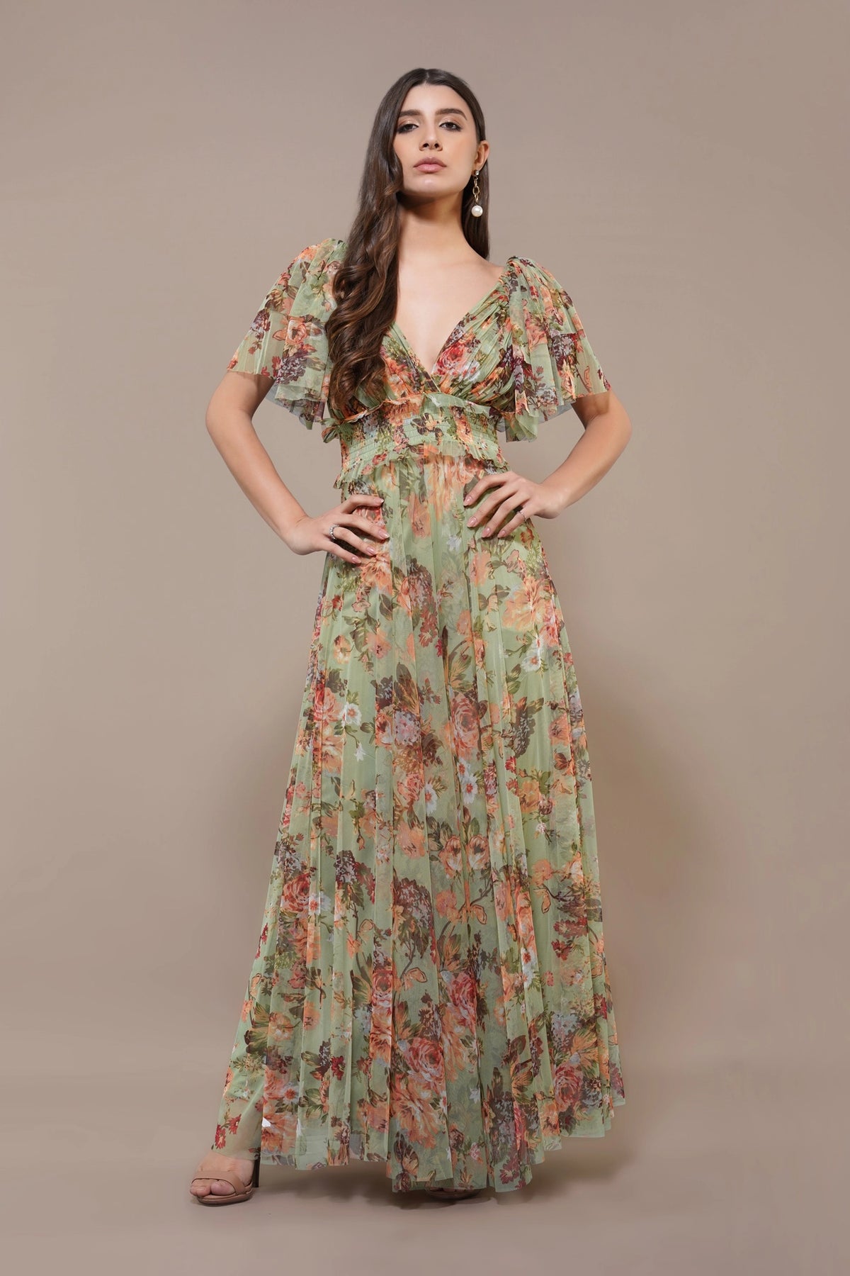 Lace & Beads Shelby Light Green Floral Maxi Dress Love My Apparel Lace & Beads Shelby Light Green Floral Maxi Dress Love My Apparel