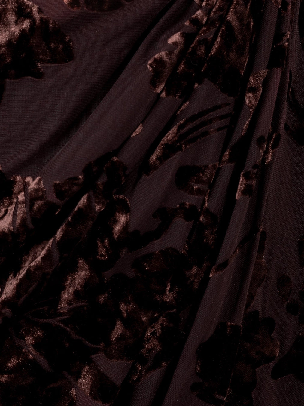 Lovedrobe Velvet Devore Brown Faux Wrap Midaxi Dress