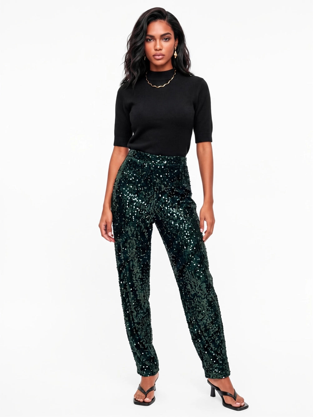 lovedrobe-emerald-green-sequin-barrel-trousers