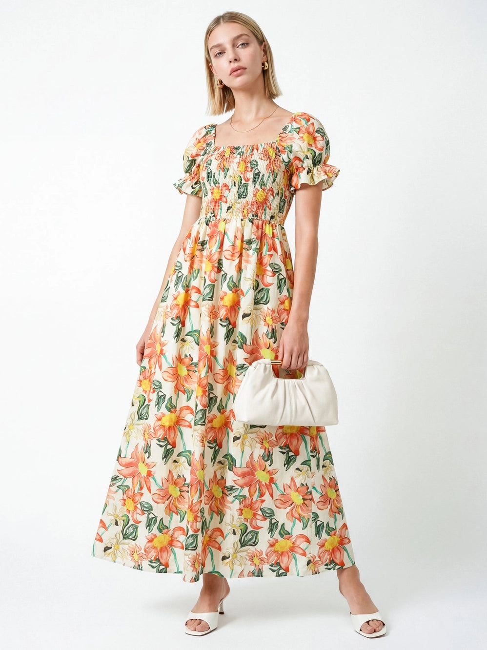 lovedrobe-floral-summer-maxi-green-orange-dress