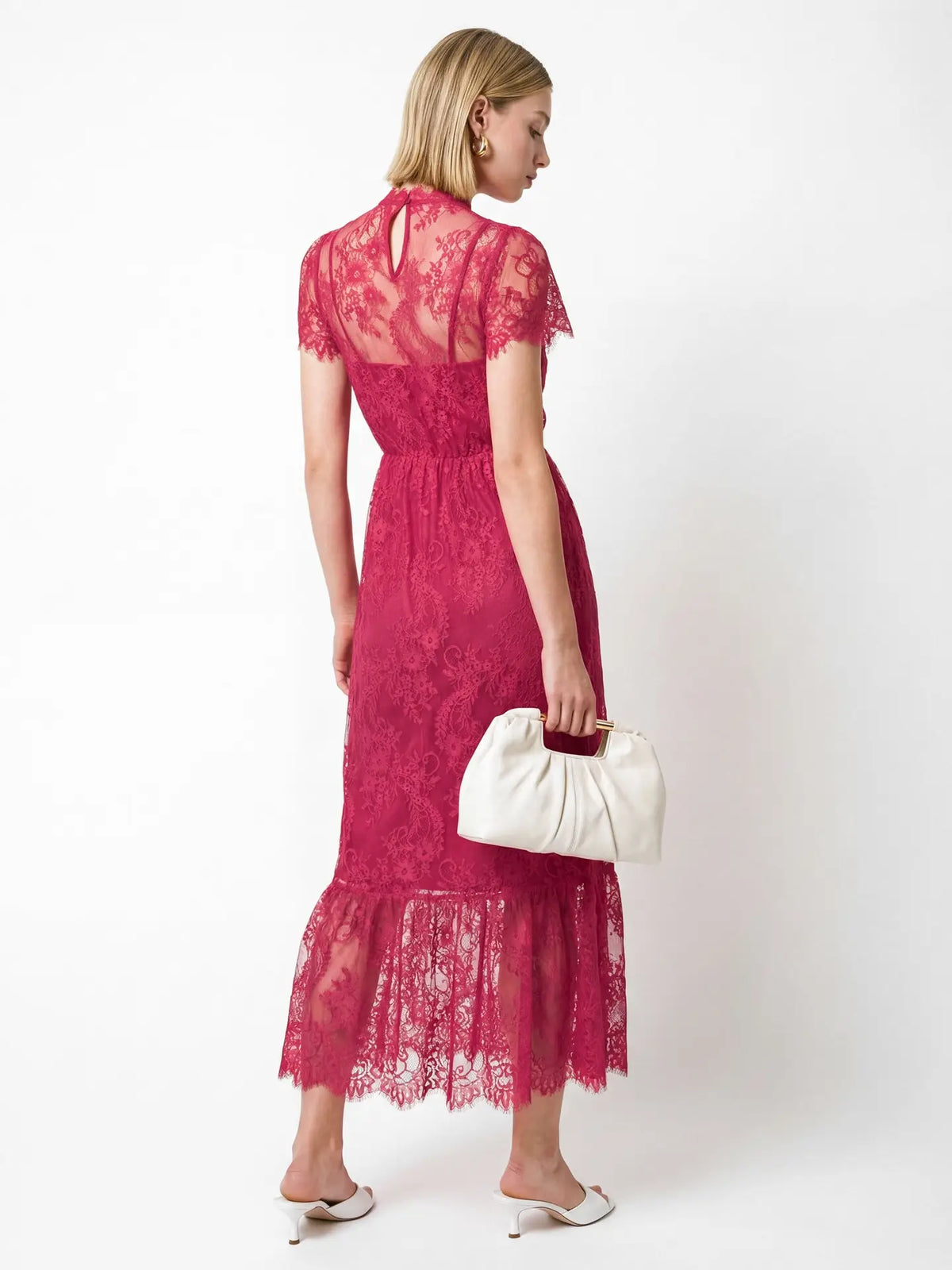 Lovedrobe Lace Pink Midaxi Dress
