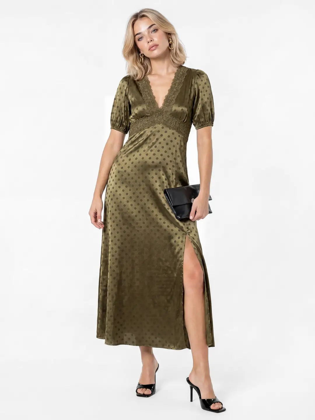 lovedrobe-satin-olive-green-midi-dress