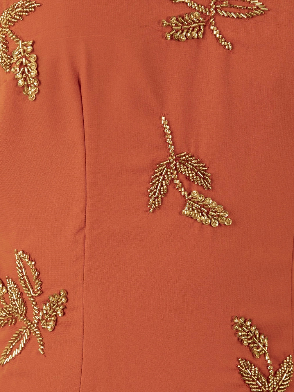 Maya Burnt Orange Embellished Halterneck Maxi Dress