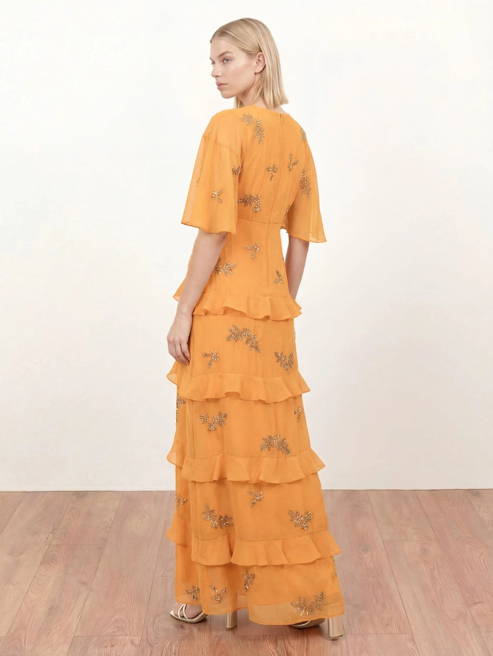 Maya Amber Embellished Kaftan Sleeve Maxi Dress