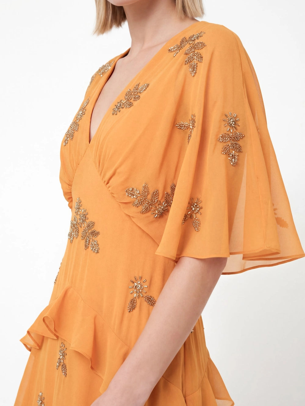 Maya Amber Embellished Kaftan Sleeve Maxi Dress