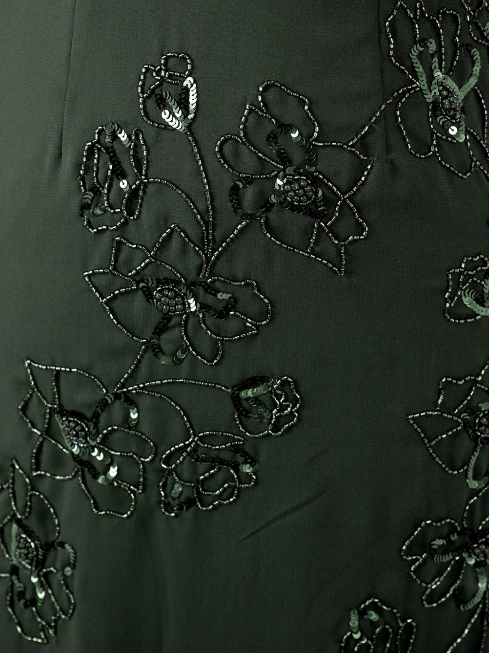 Maya Angel Sleeve Embellished Forest Green Maxi Dress