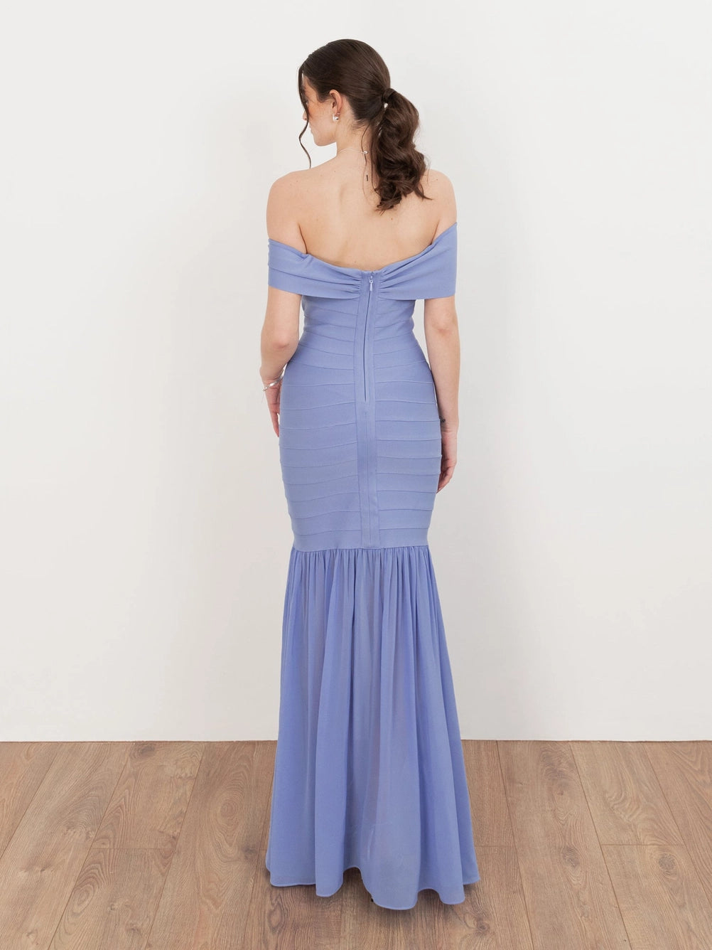 Maya Wisteria Blue Bardot Maxi Dress