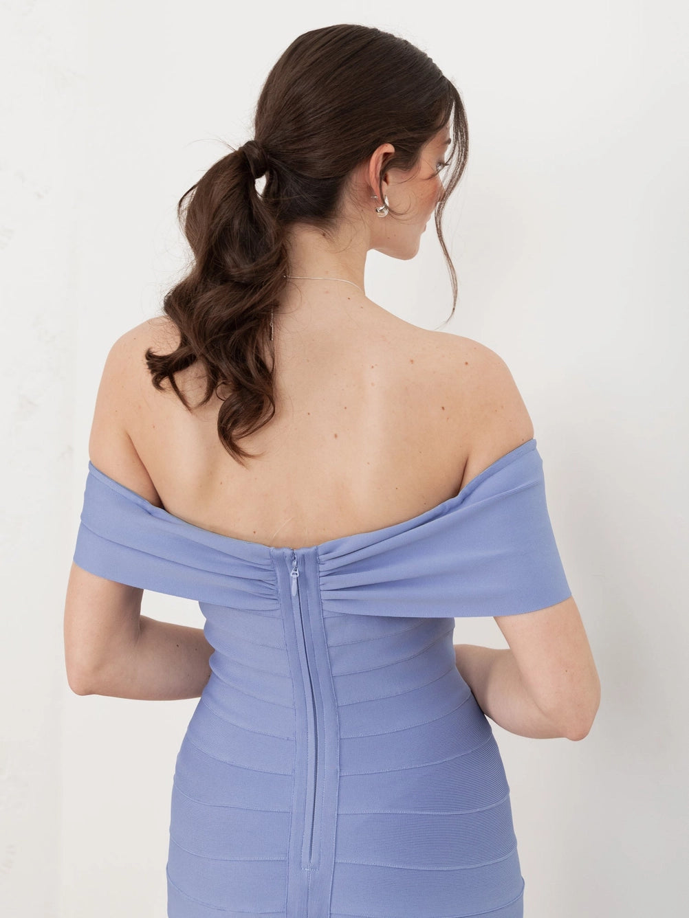 Maya Wisteria Blue Bardot Maxi Dress