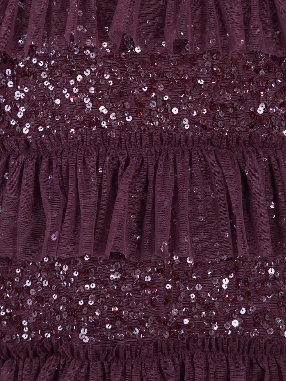Maya Berry Embellished Ruffle Tiered Maxi Dress