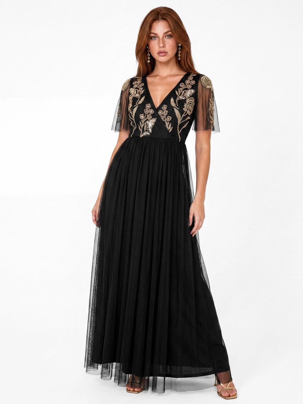 maya-black-embellished-short-sleeve-tulle-maxi-dress