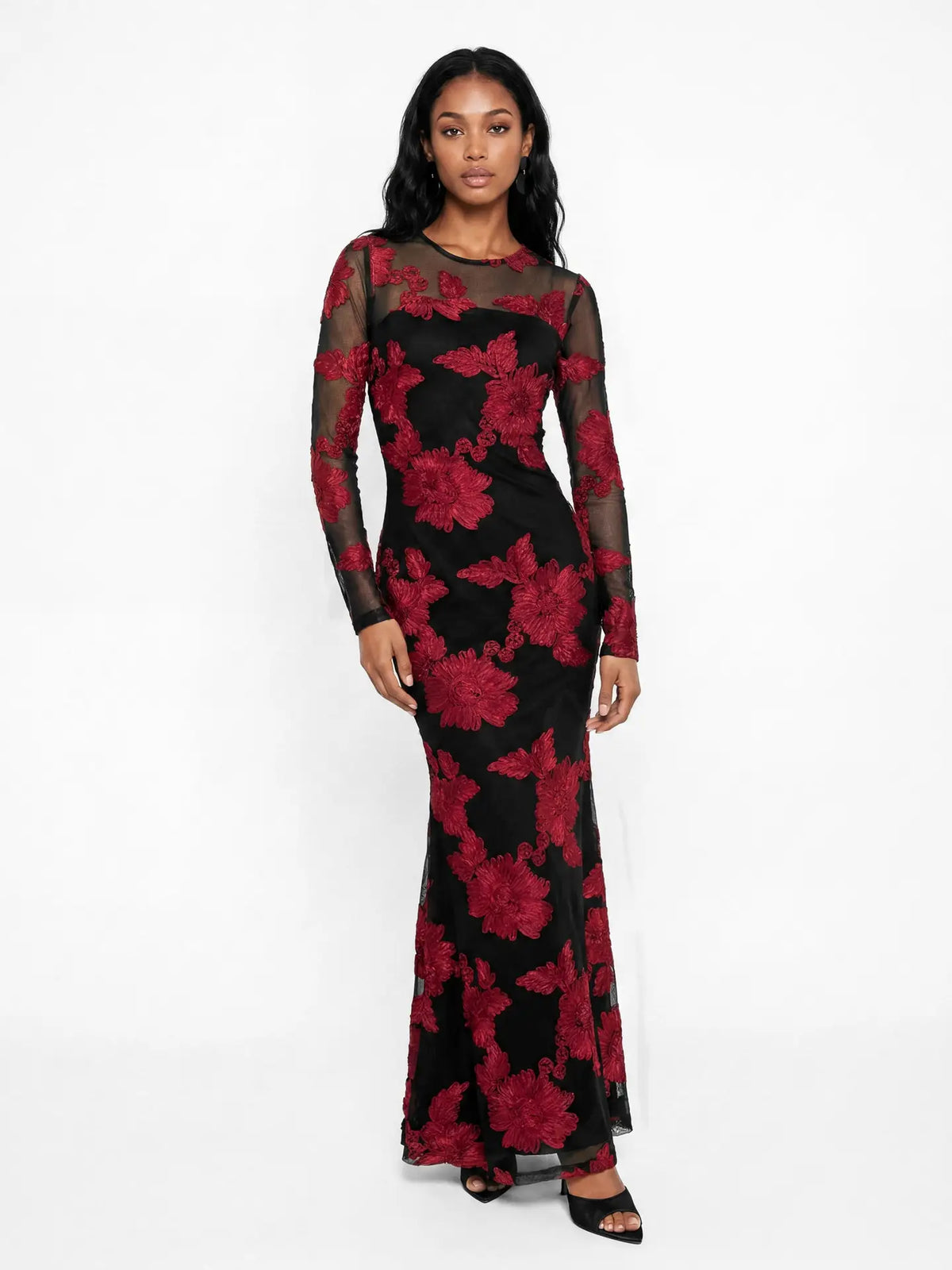maya-black-floral-red-applique-mesh-maxi-dress