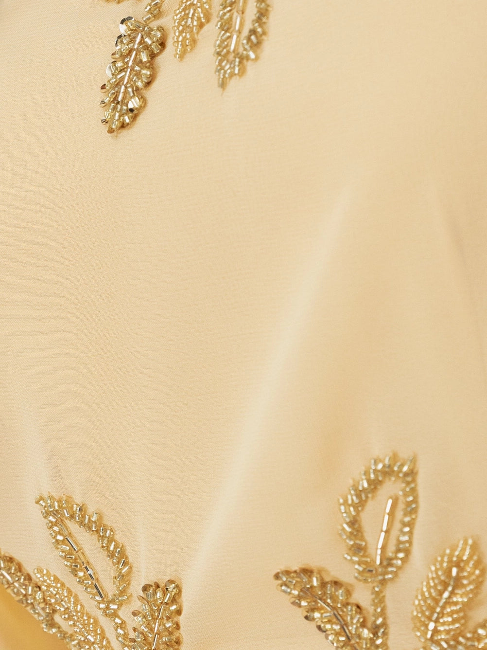 Maya Buttercream Yellow Floral Embellished Cape Sleeve Maxi Dress